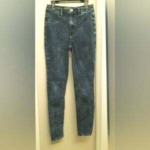 Womens American Eagle Dark Sky High Blue Acid Jegging Jeans Size 4 Like New